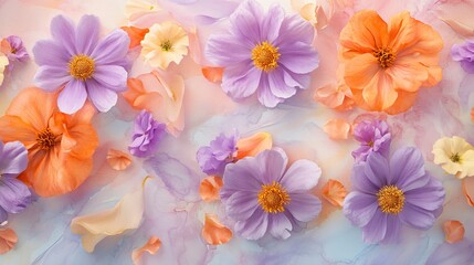 NatureFlorals Dreamy Floral Scene Zinnias Arrangement