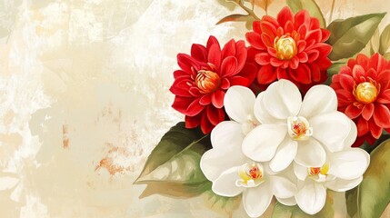 Obraz premium TexturesBackgrounds Vintage Floral Overview Muted Soft