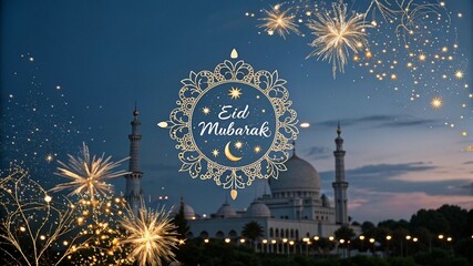 Eid Mubarak texture with beautiful background 