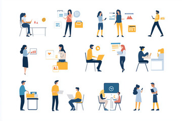 set of business people icons 