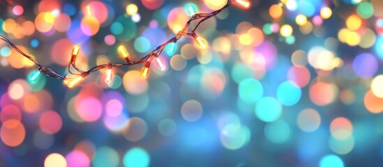 Festive String Lights: A Colorful Bokeh Background