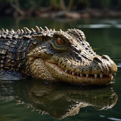 Fototapeta premium Realistic Generated Image of a Crocodile