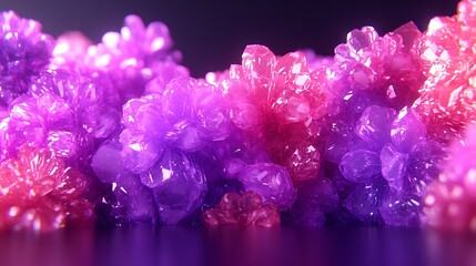Vibrant pink and purple crystal cluster.