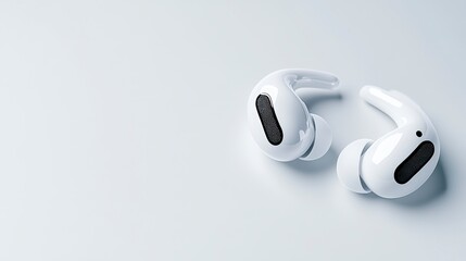 Wireless Earbuds on White Background Minimalist Product Shot