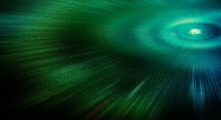 Green and blue swirl explosion zoom effect grain texture background illustration, gives a sense of movement, energy and deep dimension for technology, space, sci-fi, backdrop, banner, scene.