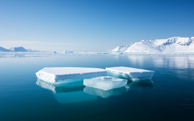 Fresh and natural winter snow and ice theme e-commerce product display background