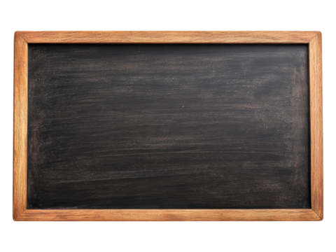 Empty Chalkboard with Wooden Frame for Education