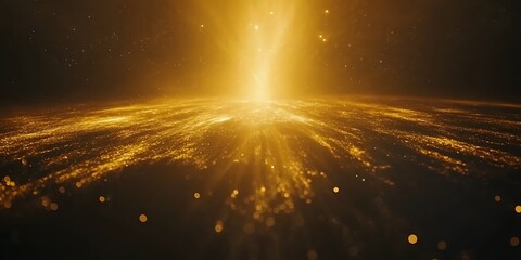 Obraz premium Golden Light Across a Cosmic Plain