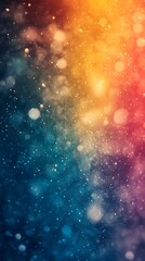 Obraz premium Vibrant Colorful Bokeh Background with Gradient Red, Yellow and Blue Hues and Sparkling Lights