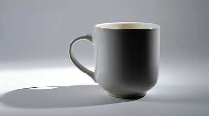 Obraz premium White ceramic coffee cup on a black background