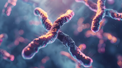 Fototapeta premium An Intricate Microscopic View of YY Chromosomes - Conceptual Representation of Genetic Science