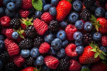 Mixed barries fruit wallpaper background