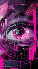 Vibrant Stylized Album Download Cover with Eye Icon and Geometry Overlays