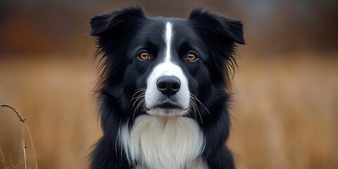 Fototapeta premium A close up portrait of a beautiful border collie dog