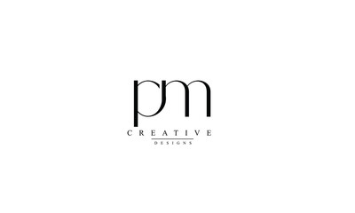 Alphabet letters Initials Monogram logo  PM MP P M