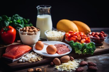 Close up of a protein breakfast in the real kitchen