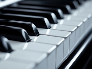 Piano keys in black and white with chromatic aberration effect