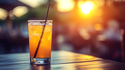 Sunset Drink at Outdoor Cafe
