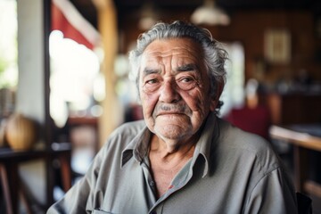 Obraz premium Portrait of a Hispanic elderly man in nursing home
