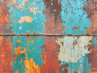 Rusty metal with chromatic aberration effect and textured surface