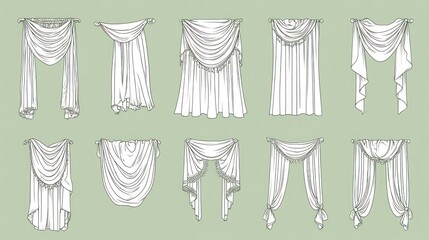 Elegant curtain designs, interior decoration, various styles, home decor, design inspiration