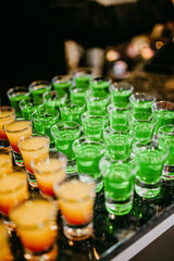 Colorful Alcohol Shots – Vibrant Party Drinks and Cocktail Celebration