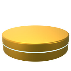 Platform gold with transparent background png 3d illustration rendering