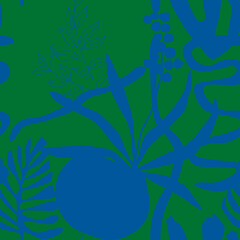 Tropical pattern, floral, leaves. Digital print in Repeat (rapport), Resolution 300 DPI, ideal for fashion, decoration and stationery.