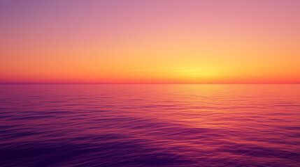 Fototapeta premium Serene Sunset over Calm Ocean Vibrant Hues of Pink and Orange