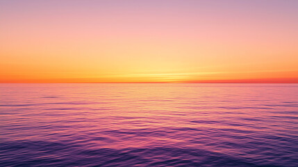 Obraz premium Serene Sunset over Calm Ocean A Peaceful Seascape