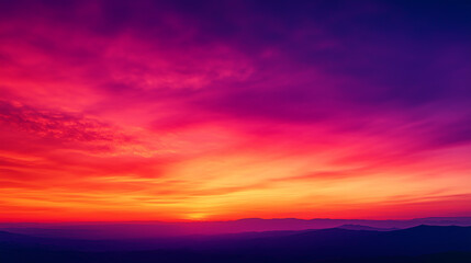 Vibrant Sunset Landscape Fiery Hues and Dramatic Sky