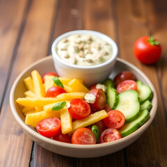 salad with tomatoes and cucumbers