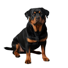 close up of a  Rottweiler dog with white background  