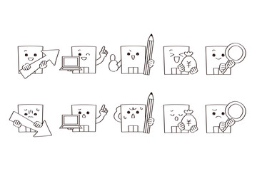 会社のキャラクターのイラストセット