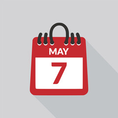 May 7 Calendar icon vector illustration.