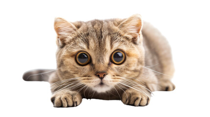 Fototapeta premium Curious Cat: An adorable Scottish fold cat with captivating eyes and a soft coat, captured in a moment of gentle curiosity.