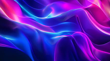 Obraz premium Abstract Neon Wave Background Vibrant Pink, Blue, and Purple Swirls