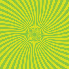 Spiral abstract pattern. Yellow green swirl. Hypnotic motion effect. Vector backdrop.