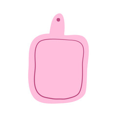 Simple pink and purple chopping board illustration. Great for restaurant menus, cooking tutorials, or kitchen infographics. cute cutting board element