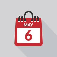 May 6 Calendar icon vector illustration.