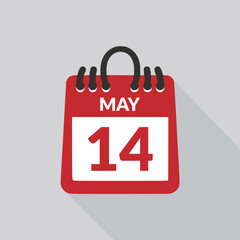 May 14 Calendar icon vector illustration.