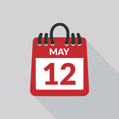 May 12 Calendar icon vector illustration.