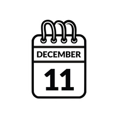 December 11 Calendar icon vector illustration.