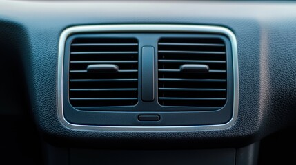 A close-up view of a car's air vent, showcasing its sleek design and texture, emphasizing functionality and modern automotive aesthetics.