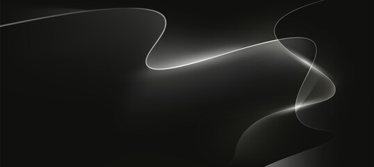 Abstract Grey-black curve black gradient, elegant background vector illustration, banner business product presentations