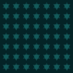 Teal Star Pattern on Dark Green Background, Geometric Illustration, Abstract Design