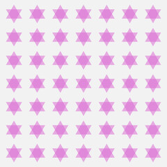 Purple Star of David pattern on a white background, repeating geometric shapes, graphic design, vector illustration