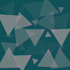 Fototapeta premium Abstract geometric background with translucent triangles in shades of teal and gray, modern digital art