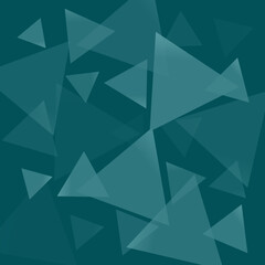 Teal Abstract Triangle Shapes on Dark Teal Background, Geometric Design, Modern Illustration