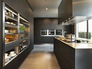Modern Kitchen Design with Sleek Cabinets and Stainless Steel Appliances